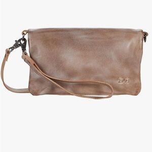 Bed Stu Brown Leather Wristlet Clutch